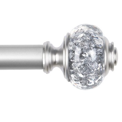 Adjustable Curtain Rod 32-58 Inches, Splicing Window Rod, Silver