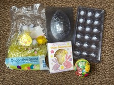 Bundle Of Chocolate Easter Egg Moulds And Other Easter Decorations