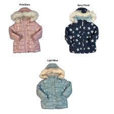 Member's Mark Girl's Wind Resistant Removable Faux Fur Hooded Puffer Jacket