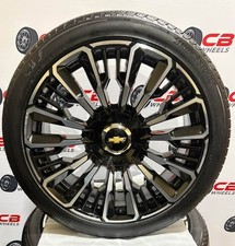 Chevrolet Silverado 1500 24 Oem Machined Gloss Black Takeoff Wheels And Tires