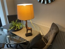 Giraffe Table Lamp 22 Inches Tall Including Shade Pat Tested Good Condition