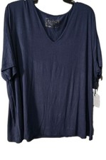 Cupio Polished T. Womens 3X Short Sleeve Shirt New W/ Tags Lined Blue Plus Size.