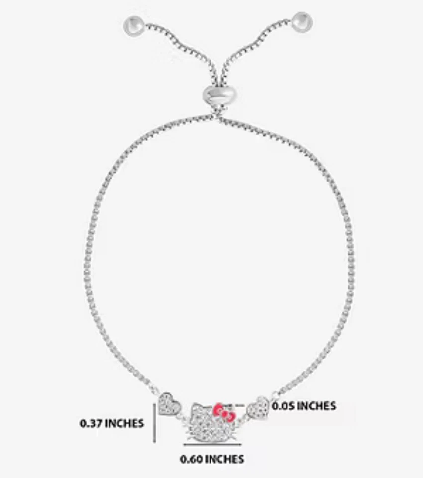 Pulsera plateada temática de Hello Kitty ideal para mujeres/niñas - nueva en caja Foto 4 de 4