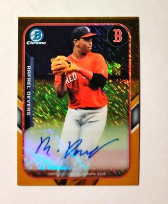 Rafael Devers 2015 Bowman Chrome AUTO Frm Finest Min GOLD Shm REFRACTOR 11/50 z1