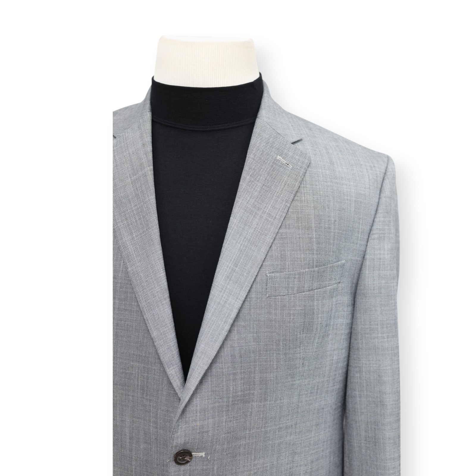 CHAPS mens solid light gray two button sport coat… - image 3