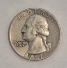1959 D Washington Quarter - Circulated- Good Condition