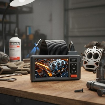 50FT HD Endoscope Sewer Camera with 5'' Screen & Adjustable Light for Inspections