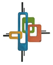 Contemporary Modern Wall Sculpture, Wood wall art 38x30 by Alisa