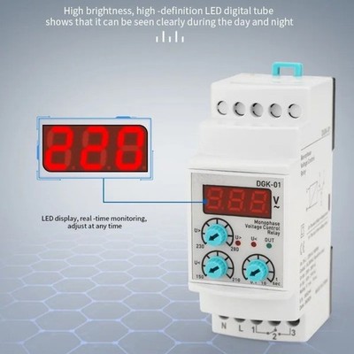 Undervoltage Relay Monophase Protector Machine Control Low Power Consumption