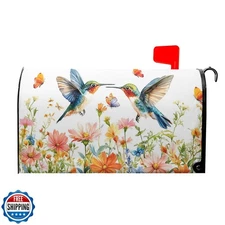 Anyako Spring Pink Orange Flowers Mailbox Covers Magnetic Standar