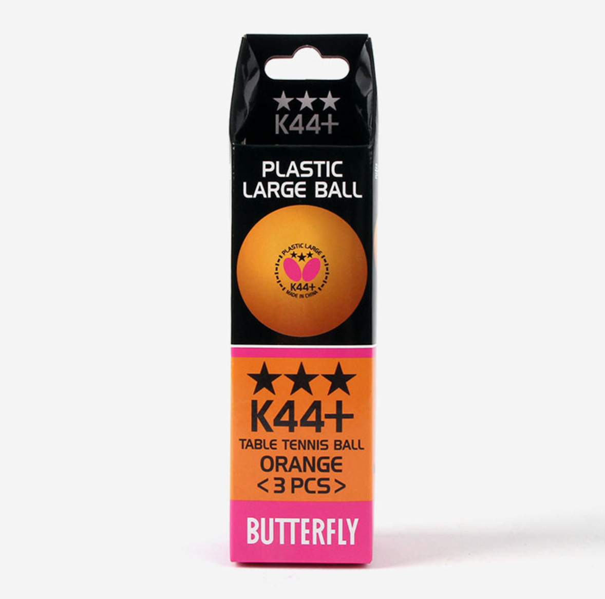 Бабочка 3 Звезды K44 Мяч для настольного тенниса 3шт Ракетка Пластиковый мяч Желтый NWT 3590₽
