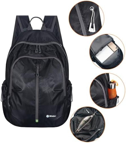 Lightweight Packable Foldable Backpack, Hiking backpack,Travel Backpack Black - Picture 1 of 4