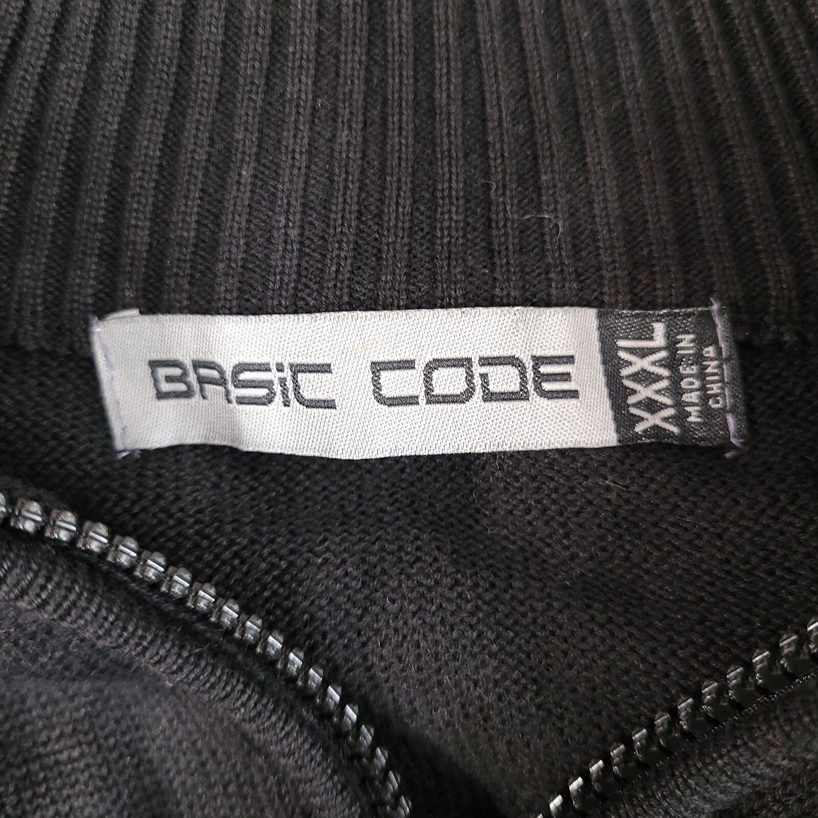 Basic Code Men's Full Zip Knit Sweater Jacket Bla… - image 5