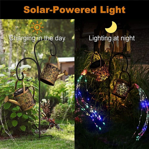 Solar Watering Can Light Garden Outdoor Waterproof Kettle Yard Art Lamp Decor US - Picture 8 of 18