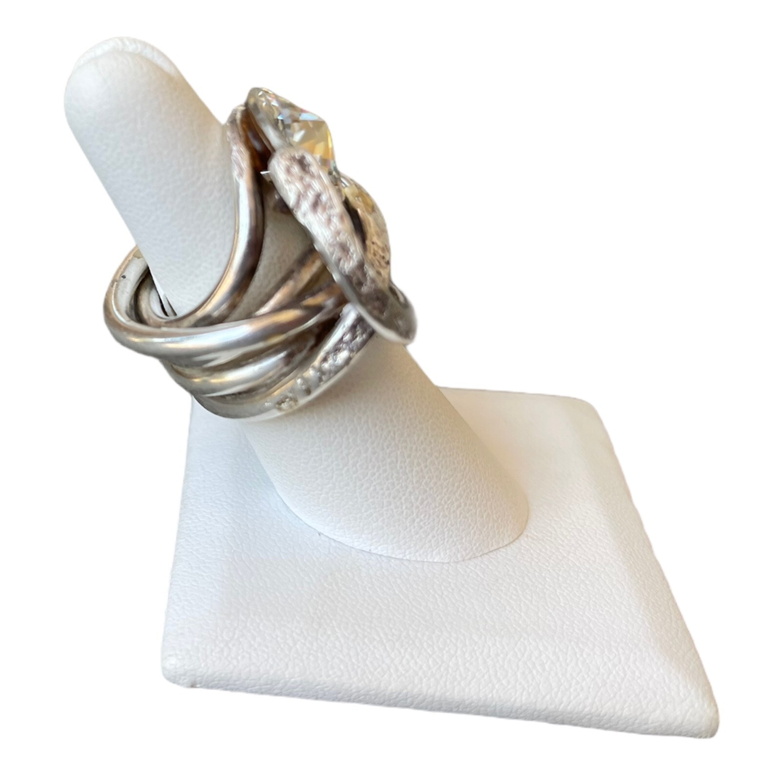 Vintage Runway Statement Silver Dangle Earrings a… - image 8