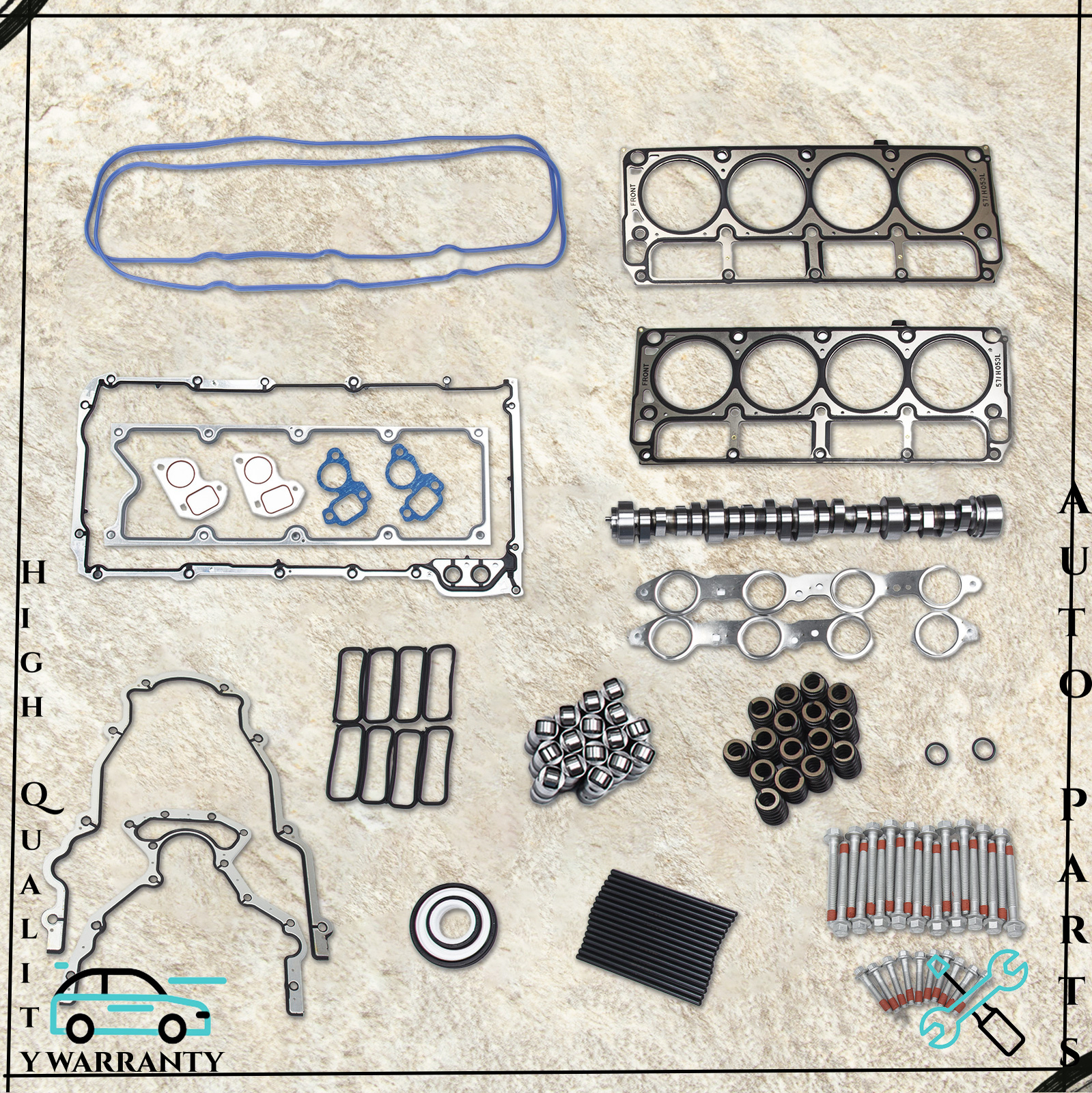 Stage 2 Camshaft Lifters Pushrods Kit for GM Chevy LS Truck 4.8L 5.3L 5.7L 6.0L 6.2L Engines