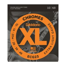 D'Addario ECG-23 Chromes Flat Wound Electric Guitar Strings; gauges 10-48