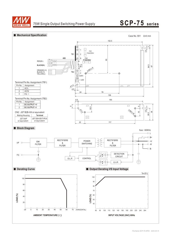 Alimentatore 12v SCP-75-12 Mean well con Caricabatterie Piombo 110v 220v Bentel - Immagine 3 di 4