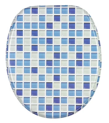 SANILO WC SITZ TOILETTENDECKEL KLODECKEL KLOBRILLE WC DECKEL TOILETTENSITZ MOSAIK BLAU