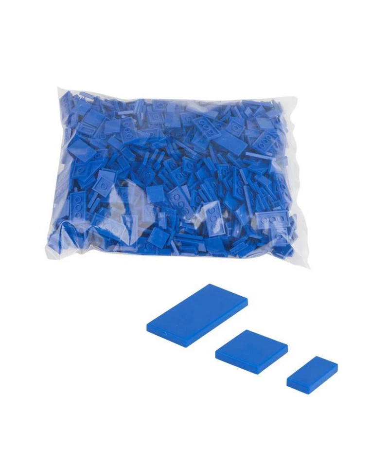 CMC 90 Klemmbausteine Fliesen 1x2 - 2x2 - 2x4 Noppen Kacheln Fliese Blau Wasser Meer