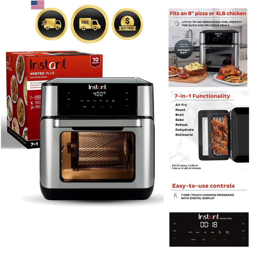 7-in-1 10-Quart Air Fryer Multi-Function Kitchen Oven