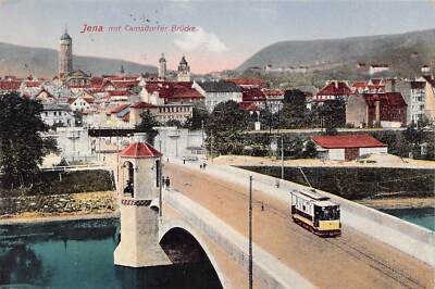 AK Postkarte Jena mit Camsdorfer Brücke - gelaufen 1918