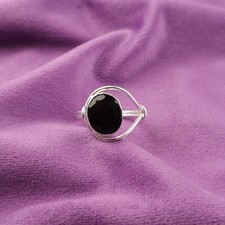 Black Onyx Gemstone 925 Sterling Silver Ring Handmade Jewelry All Size For Gift