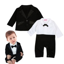 Boys Infant Outfits Kids Suits Jumpsuit Romper Gentleman Long Sleeve Shirt