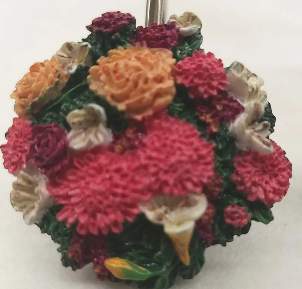 Ganchos para cortina de ducha de 12 piezas vintage de resina ramo de flores HECHOS A MANO Foto 3 de 4