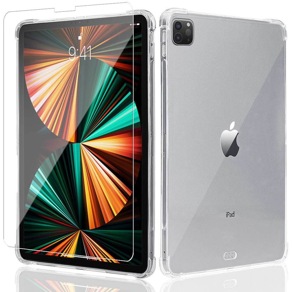 Tough & Flexible Clear TPU Case +9H Tempered Glass For iPad Pro 12.9"(4th.) 2020 - Image 3 of 4