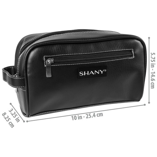 SHANY Travel Toiletry Bag and Dopp Kit – Faux Leather Organizer – Black Leathere - Picture 4 of 9