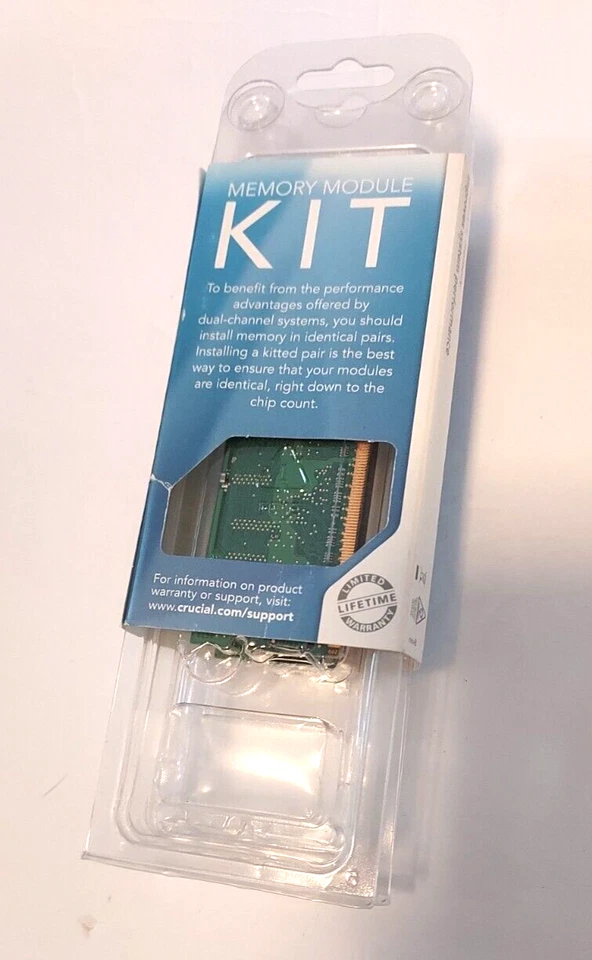 Nuevo Crucial 256MB X2 (paquete de 2) 1Rx16 PC2 Unidad de Memoria - Kit de Módulo de Memoria Foto 3 de 4