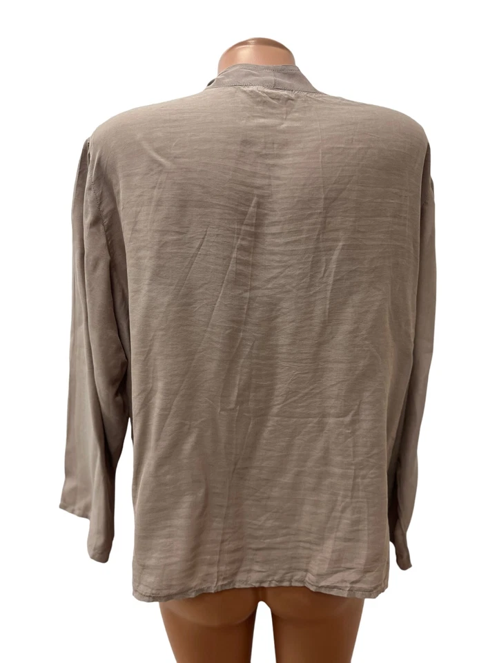 GRIZAS Gr. XL Damen Bambus SEIDE Dünne Jacke Shirtjacke Beige Oberteil - Bild 4 von 4