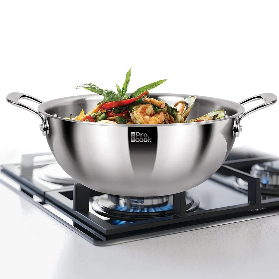 MILTON Pro cook Triply Deep Kadai e coperchio in acciaio inossidabile, 28 cm,... - Immagine 2 di 4