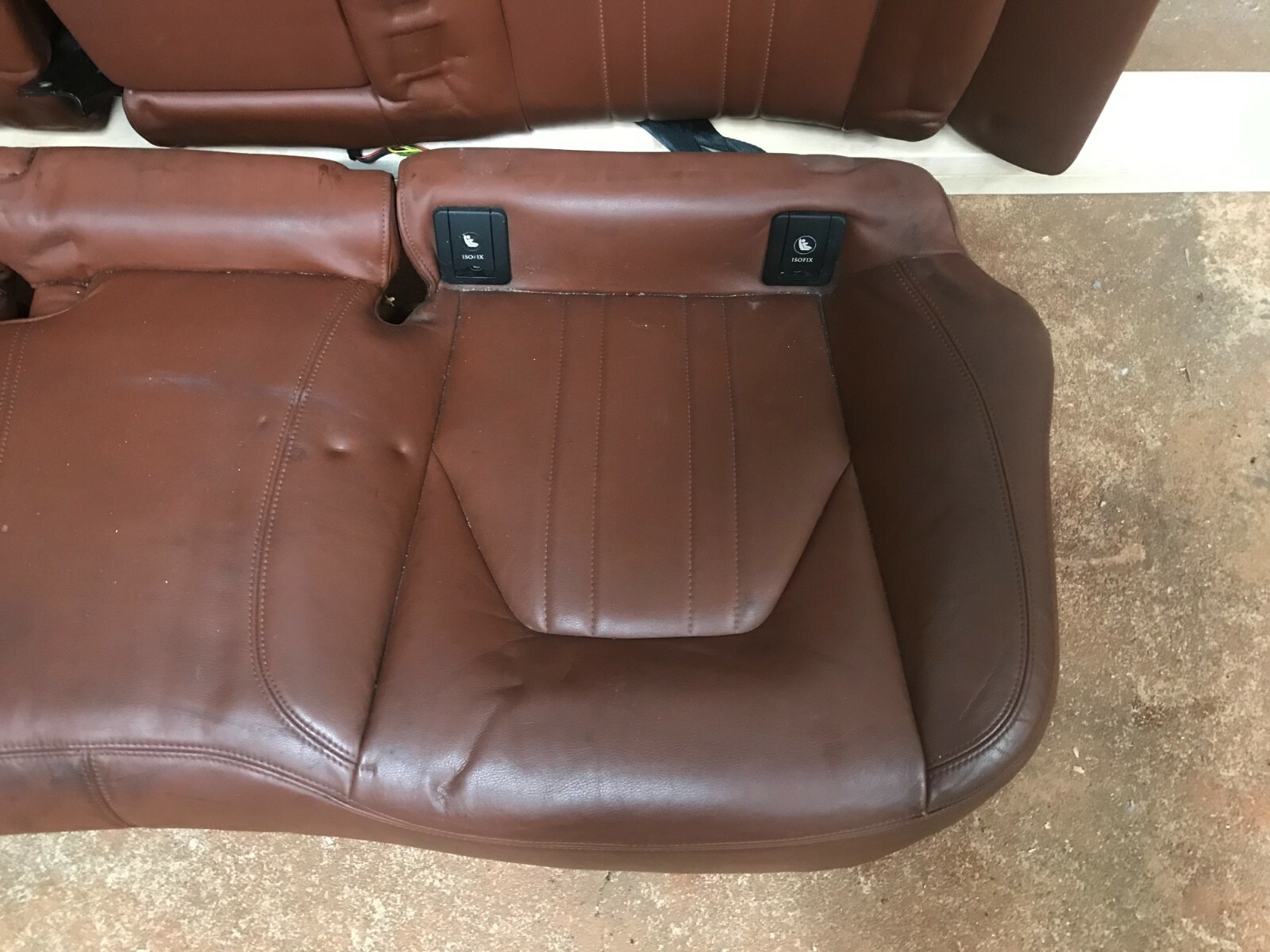 14-17 MASERATI GHIBLI SQ4 REAR BROWN LEATHER SEAT COMPLETE UPPER LOWER CUSHION