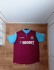 CAMISETA DE FUTBOL WEST HAM 2010 2011 VISITANTE MACRON XL bloque núcleo