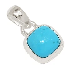 Natural Kingman Turquoise 925 Sterling Silver Pendant Jewelry ALLP-30306