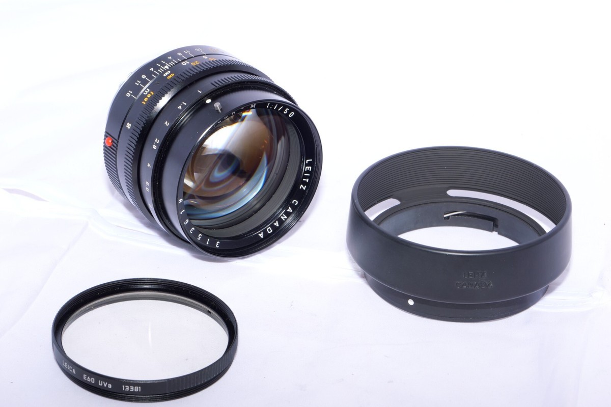 Leica NOCTILUX-M 50mm f1 E60 lens. Version 2. Case. Hood. UVa. c