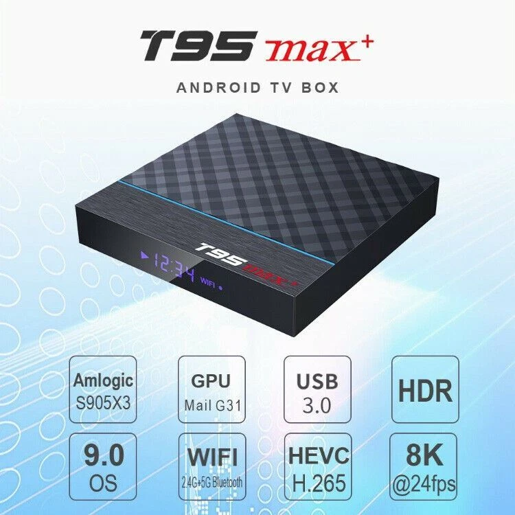 T95 MAX+ Plus 8K HDR 32GB 4GB DDR3 Android 9.0 Bluetooth Dual WiFi TV Media Box - Image 4 of 4