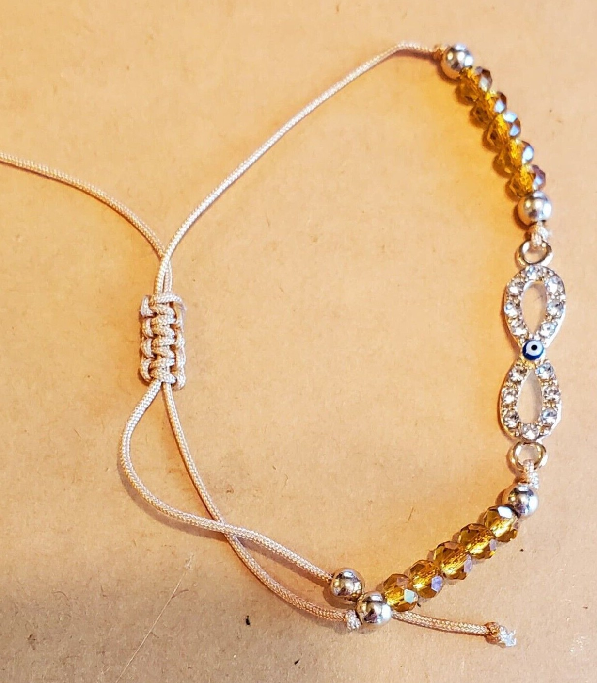 Evil Eye Infinity Bracelet Anklet for Protection Adjustable Mexican Jewelry Slide