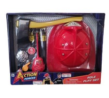 Vintage Action Forcez Firefighter Role Play Set Fire Man 6 Pcs Costume Toy 1990s
