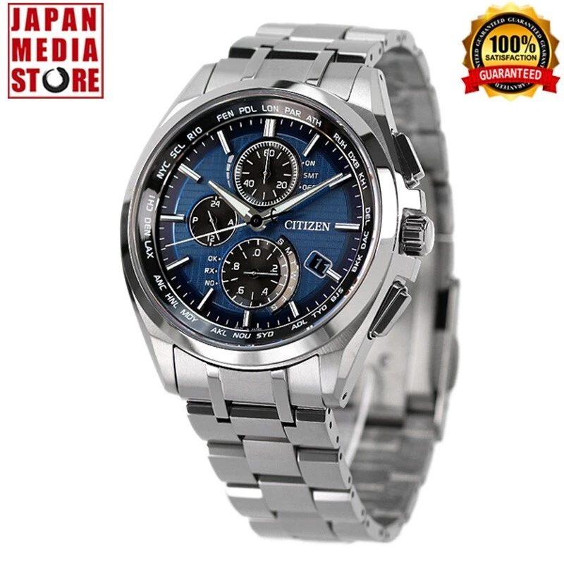 Citizen Attesa AT8040-57L Blue Dial Eco-Drive Atomic Radio Men 