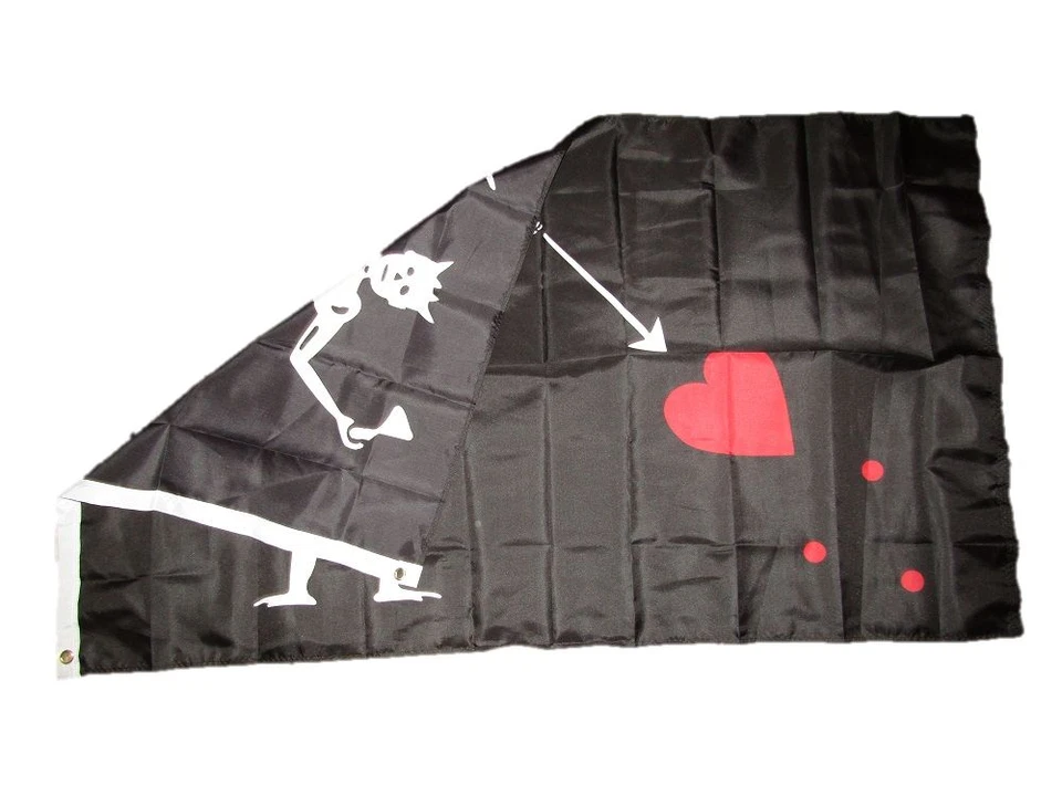 3x5 Jolly Roger Pirate Black Beard 100D Flag 3'x5' Brass Grommets Edward Teach - Image 3 of 4