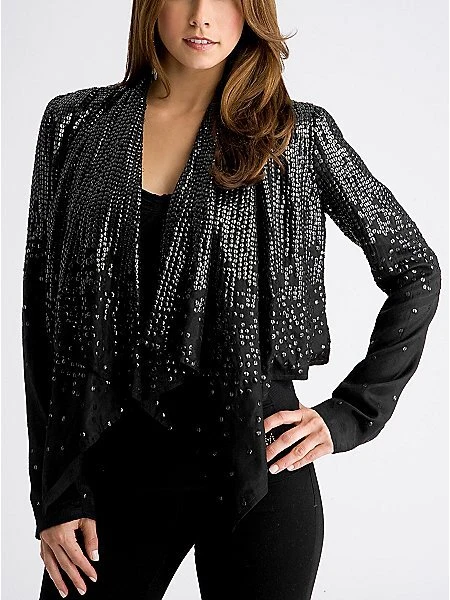 Sequin drape deals jacket
