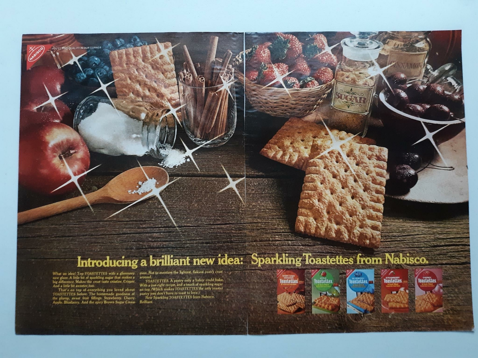1968 Nabisco Sparkling Toastettes Crackers Fruit Cinnamon Vtg Magazine