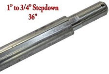 36" Deluxe Flexpruf Steel Step-Down Axle - 1" to 3/4" Standard 