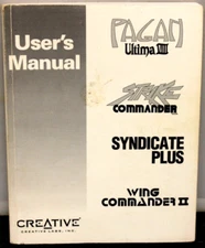 User's Guide Ultima VIII Pagan Wing Commander II Strike Commander Syndicat Plus