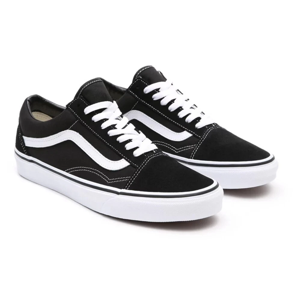 Sneaker VANS "" Skool"" tela bianco nero EUR 41 UK 7 5 come nuove