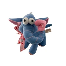 Dan Dee Collectors Choice Blue Elephant Plush Heart Bow 13" Valentine Gift See b