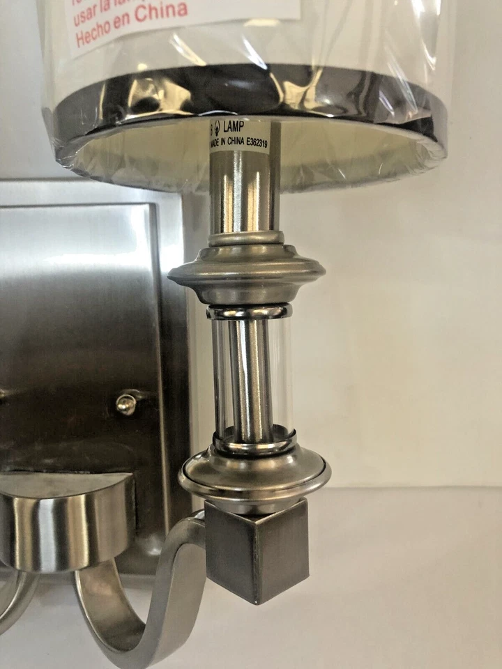 Aplique de pared lámpara interior acabado níquel 2 luces Foto 2 de 4